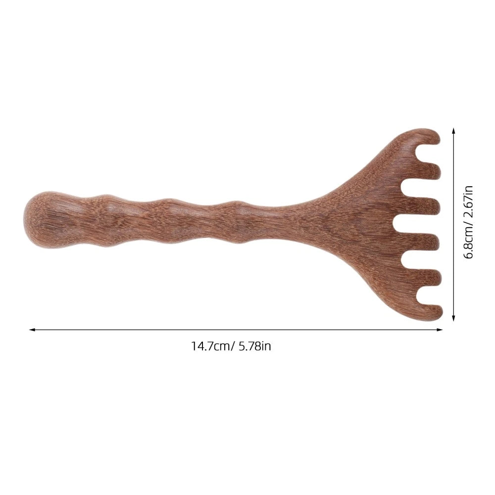 2pcs Wooden Head Massager Comb Wide Tooth Tool Wood Hair Scratcher