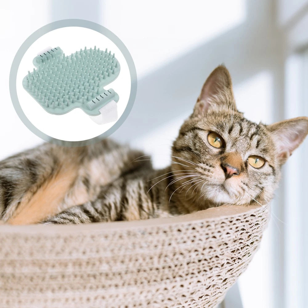 Funny Cat Toy Self-cleaning Scratcher Comb Grooming Brush Corner