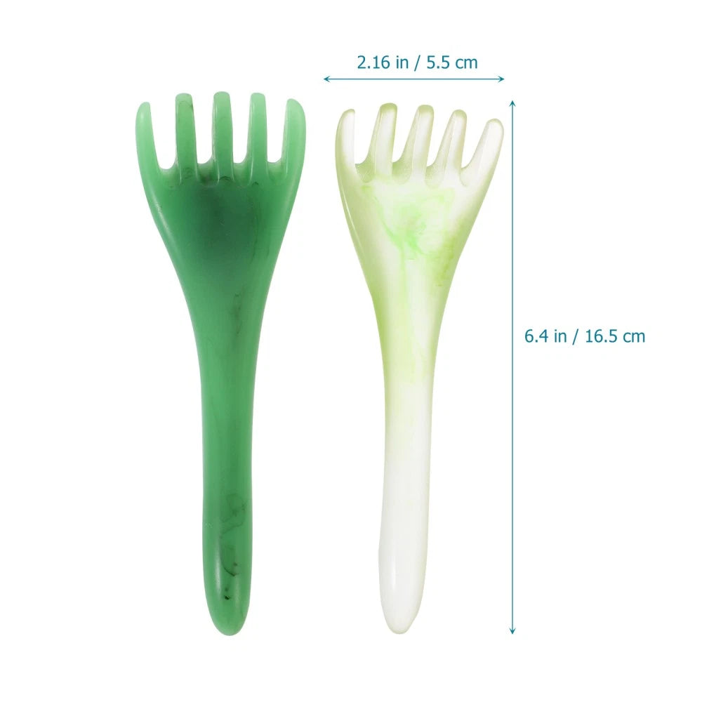 2 Pcs Head Therapy Comb Massage Claw Miss Guasha Scalp Scratcher Tool