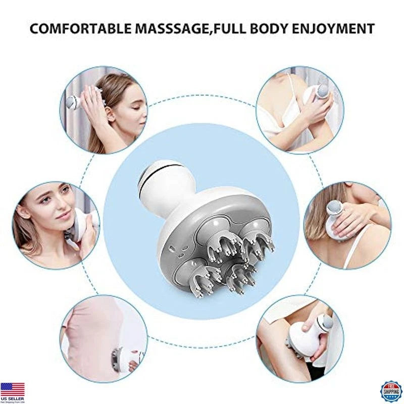 Cordless Electric Scalp Massager with 84 Kneading Nodes, Portable Head Massager