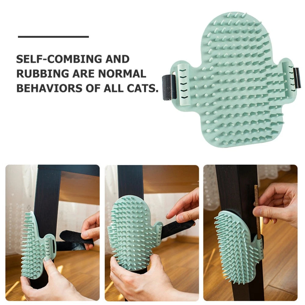 Funny Cat Toy Corner Grooming Brush Self-cleaning Scratcher Comb