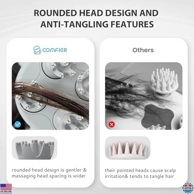 Cordless Electric Scalp Massager with 84 Kneading Nodes, Portable Head Massager