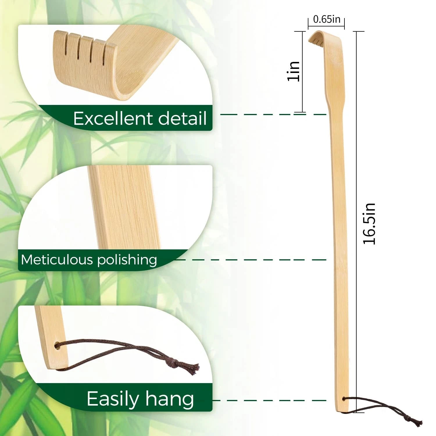 6 Pack Long Bamboo Wood Back Scratcher Provide Instant Relief from Itching