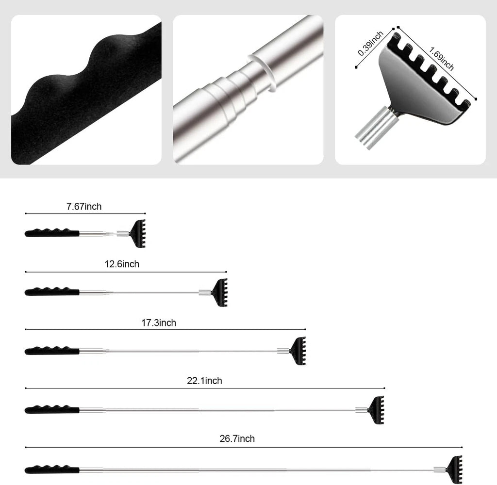 Back Scratcher 3 Pcs Different Design Telescopic Back Scratchers with a Pretty B