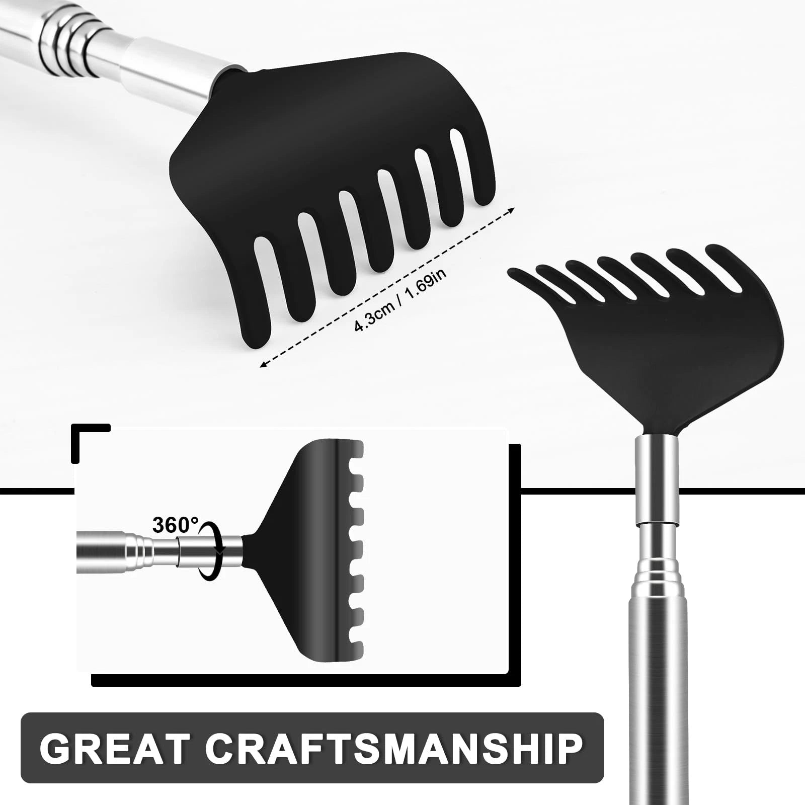 12 Pack Extendable Back Scratcher Bulk, Stocking Stuffers White Elephant Gift...