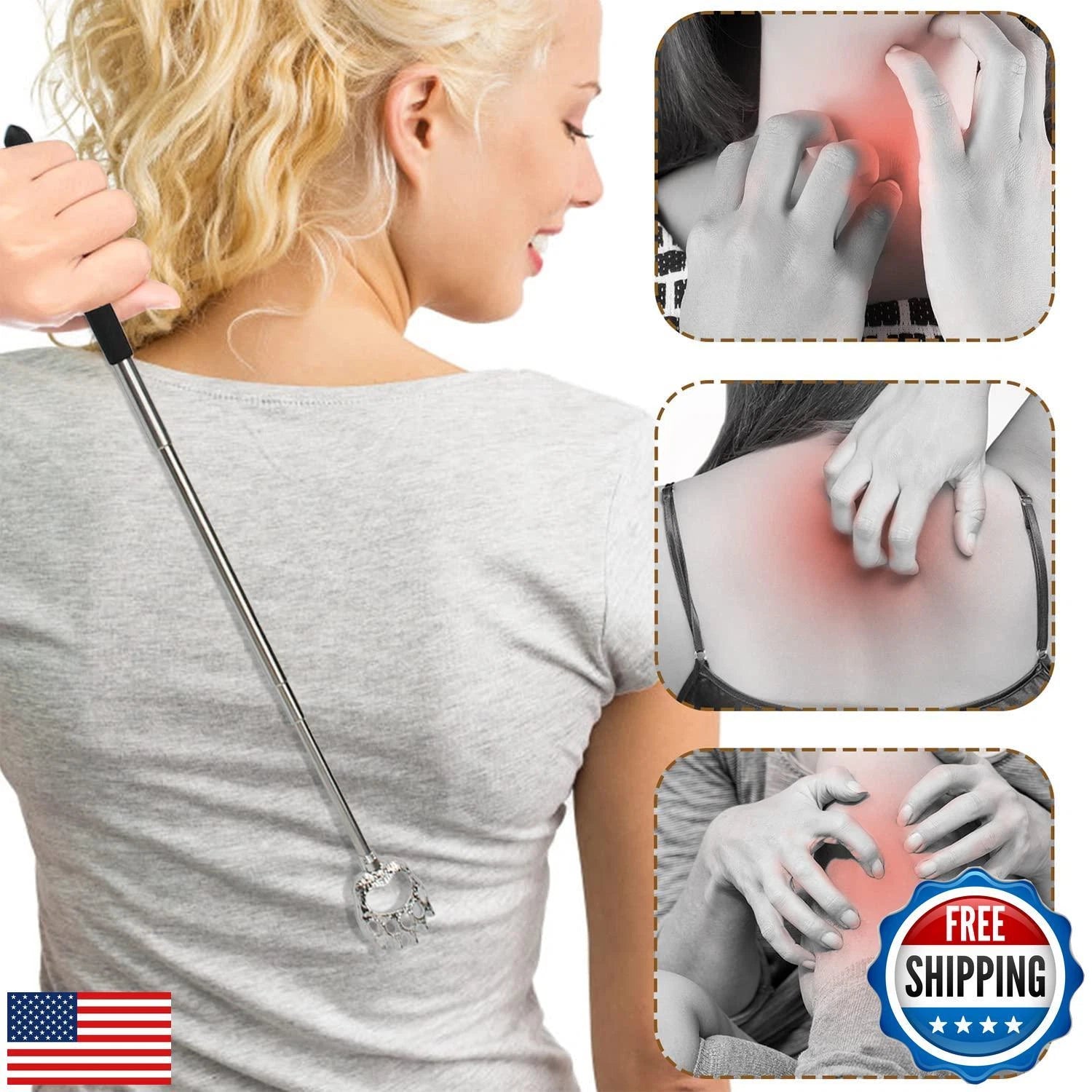 HOFASON 3PCS Back Scratcher, Fathers Day Dad Gifts for Dad/Husband/Grandpa, C