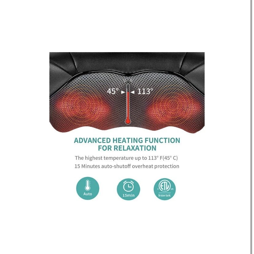 Nekteck Shiatsu Neck and Back Massager with Soothing Heat, Electric Deep Tissue