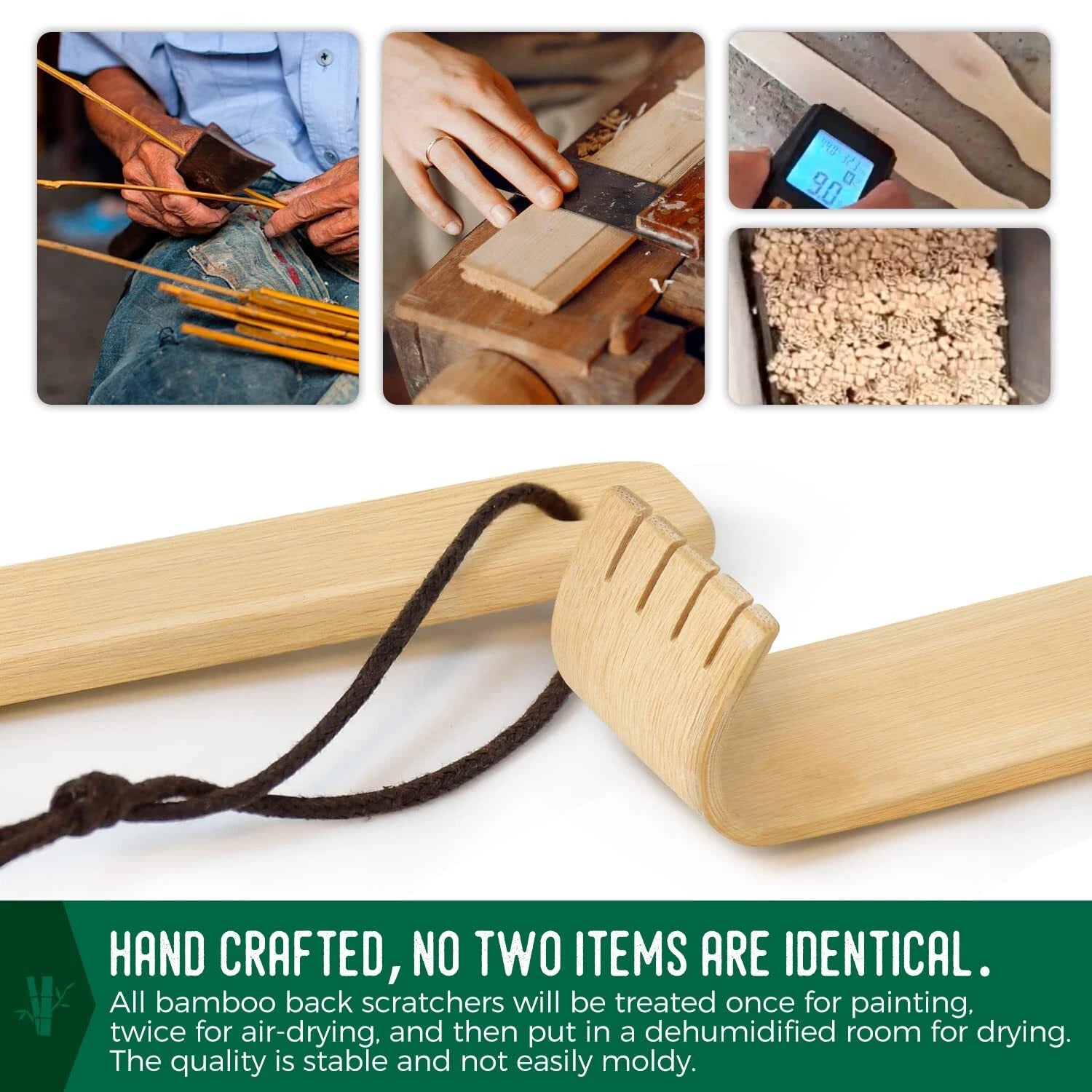 6 Pack Long Bamboo Wood Back Scratcher Provide Instant Relief from Itching