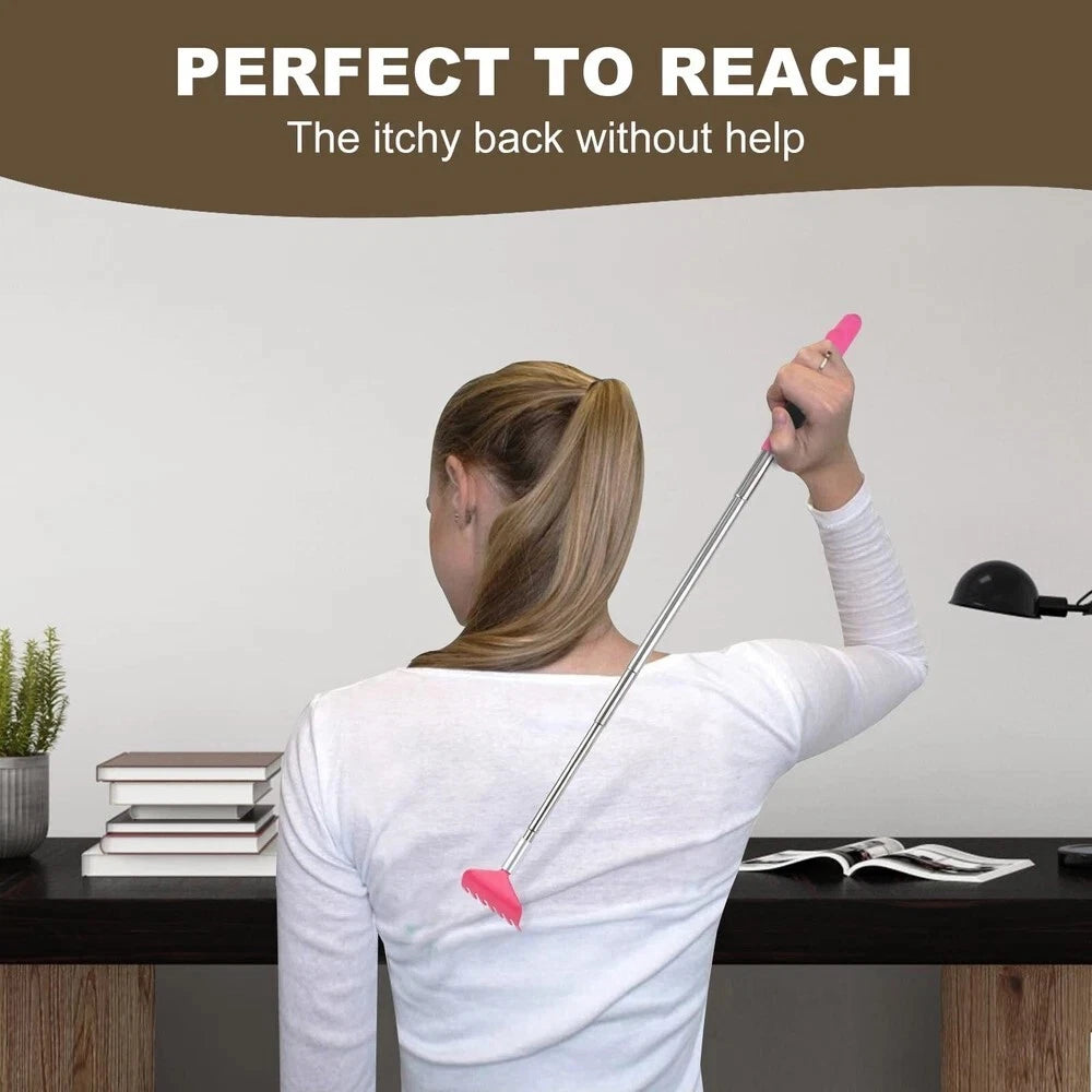 3 Pack Extendable Back Scratcher, Stainless Steel Portable Telescoping Back