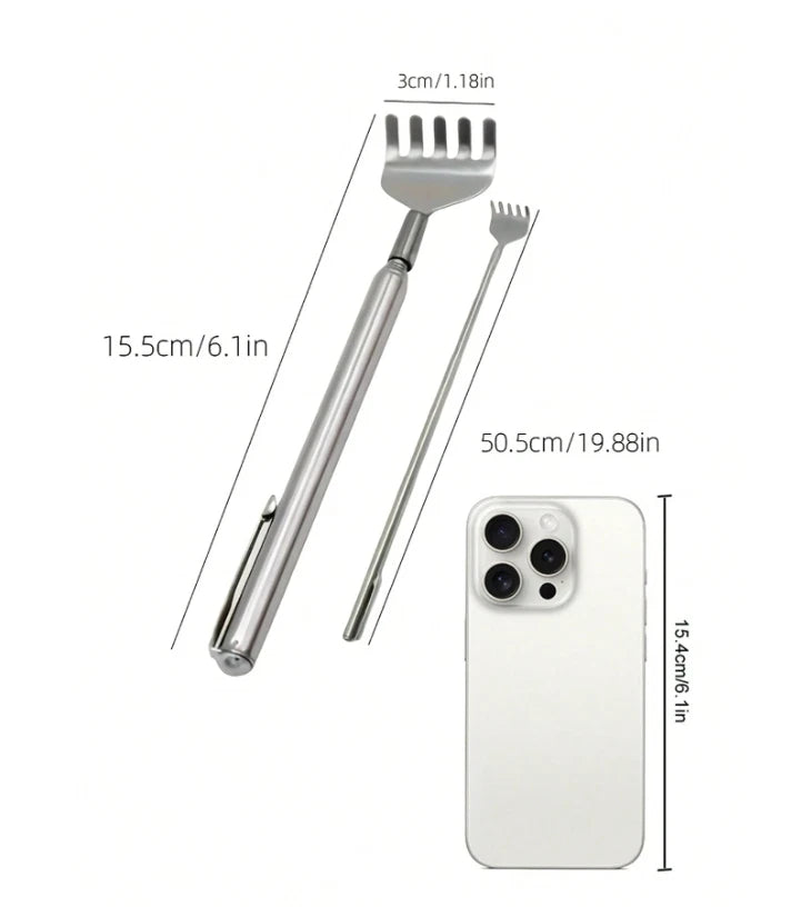 Pen-Style Back Scratcher Retractable Telescopic Stainless Steel Itch Relief Tool