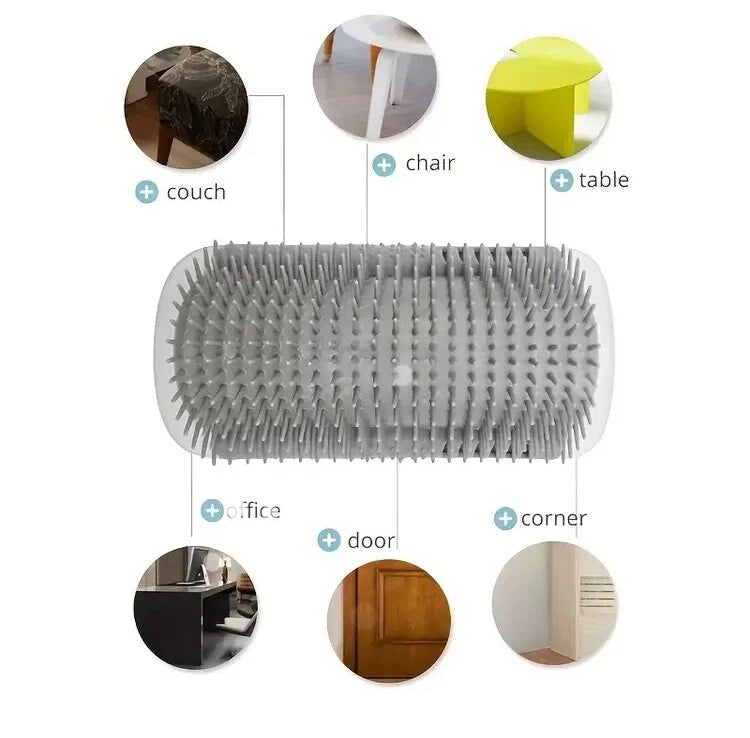 Cat Self-Groomer & Face Scratcher -Wall Corner Massage Comb, Grooming Brush Tool