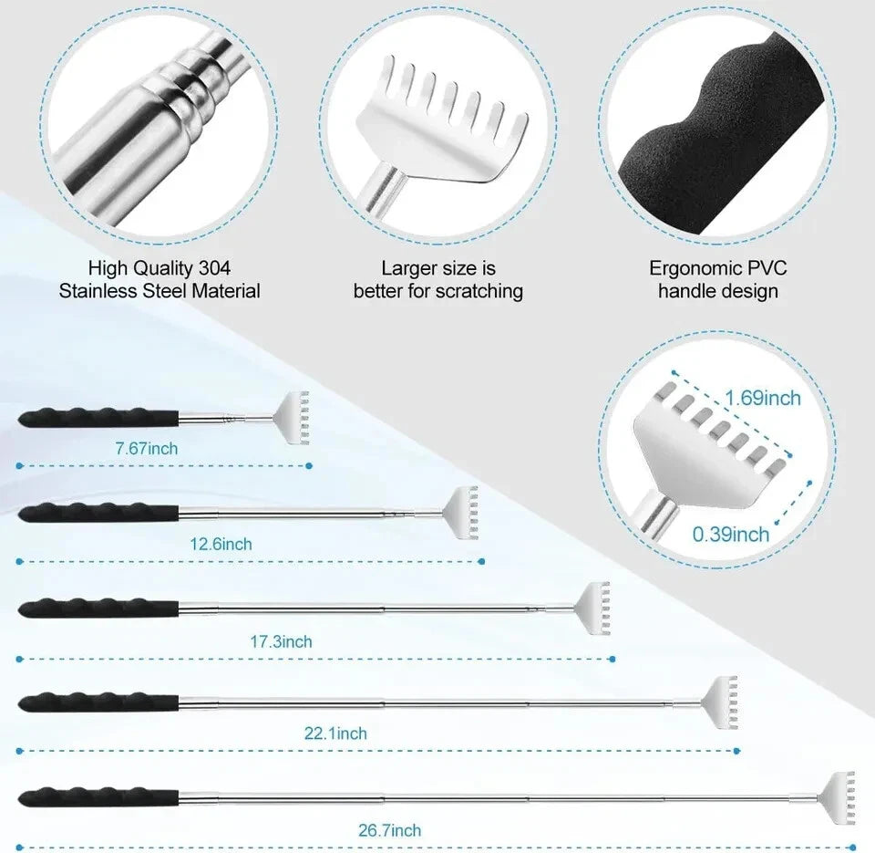 Yeipis 3 Pack Telescoping Back Scratcher Extendable Telescope Back Scratchers