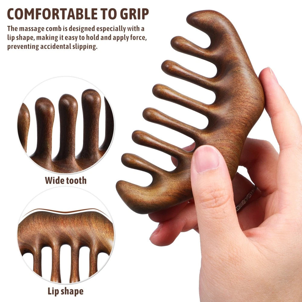 Wooden Comb Massage Scalp Massager Man Hairdressing and Scratcher