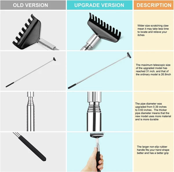 2 Pack Oversized Portable Extendable Back Scratcher, Upgraded Metal Stainless...