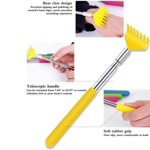 BEAR CLAW / RAKE BACK SCRATCHER Metal Extending Massager Telescopic Portable UK