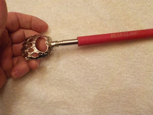 ONE "RED " BEAR CLAW TELESCOPIC BACK SCRATCHER, EXTENDABLE TO 23"
