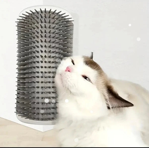 Cat Self-Groomer & Face Scratcher -Wall Corner Massage Comb, Grooming Brush Tool