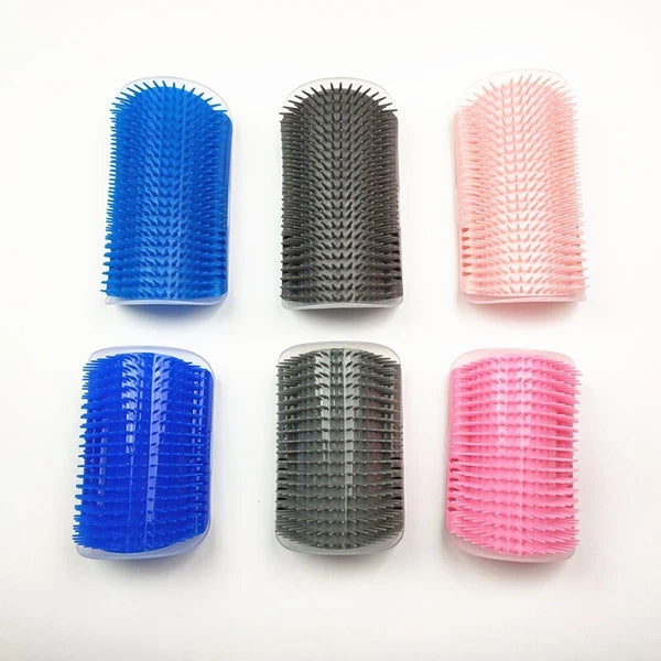Cat Self-Groomer Face Scratcher Wall Corner Massage Comb Brush Grooming Tool
