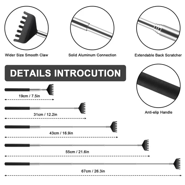 12 Pack Extendable Back Scratcher Bulk, Stocking Stuffers White Elephant Gift...