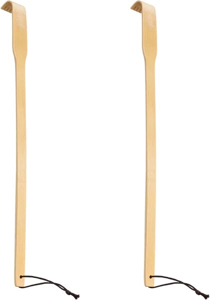 Back Scratcher, 2 Pieces 16.5" Natural Strong Sturdy Traditional Bamboo Wooden B