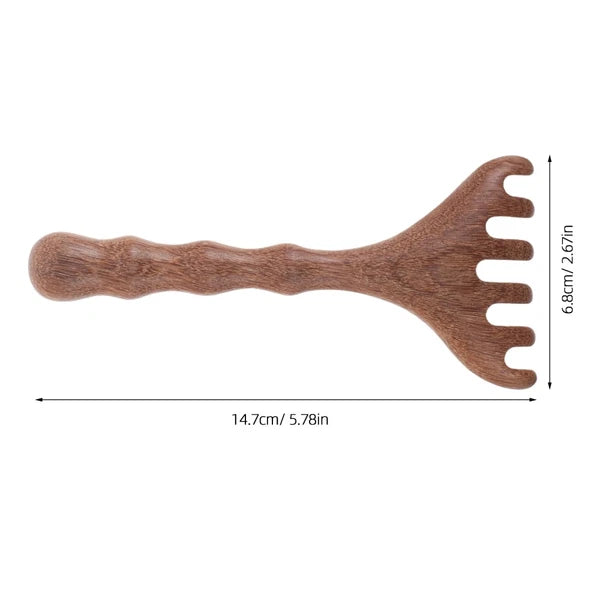 2pcs Wooden Head Massager Comb Wide Tooth Tool Wood Hair Scratcher