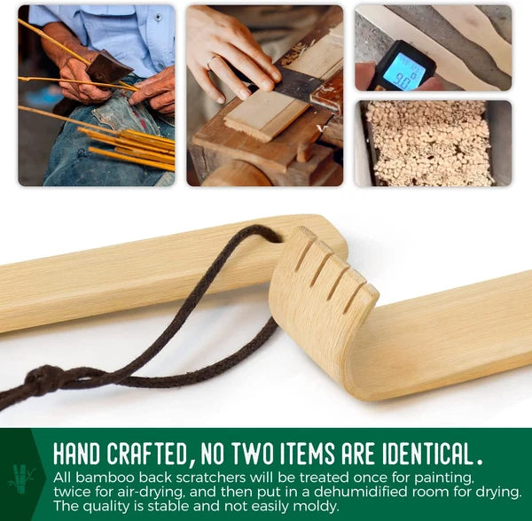 Back Scratcher, 2 Pieces 16.5" Natural Strong Sturdy Traditional Bamboo Wooden B