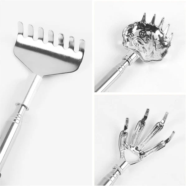 Adjustable Stainless Steel Back Scratchers for Men & Women - Portable 3 Pack