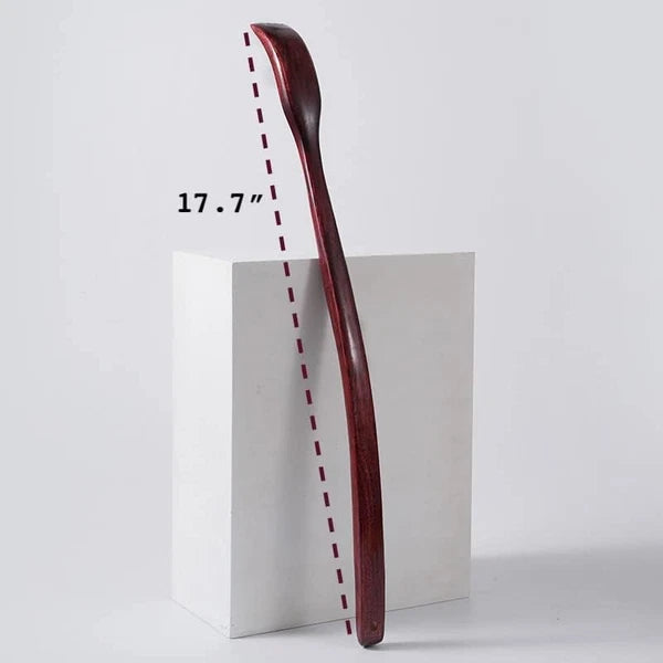 Oversized Wooden Back Scratcher 18'' Extended Curved Handle For Better Reach NEW