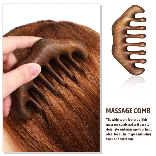 Wooden Comb Massage Scalp Massager Man Hairdressing and Scratcher