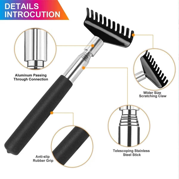 2 Pack Oversized Portable Extendable Back Scratcher, Upgraded Metal Stainless...