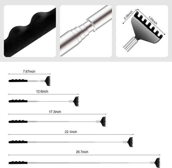Back Scratcher 3 Pcs Different Design Telescopic Back Scratchers with a Pretty B