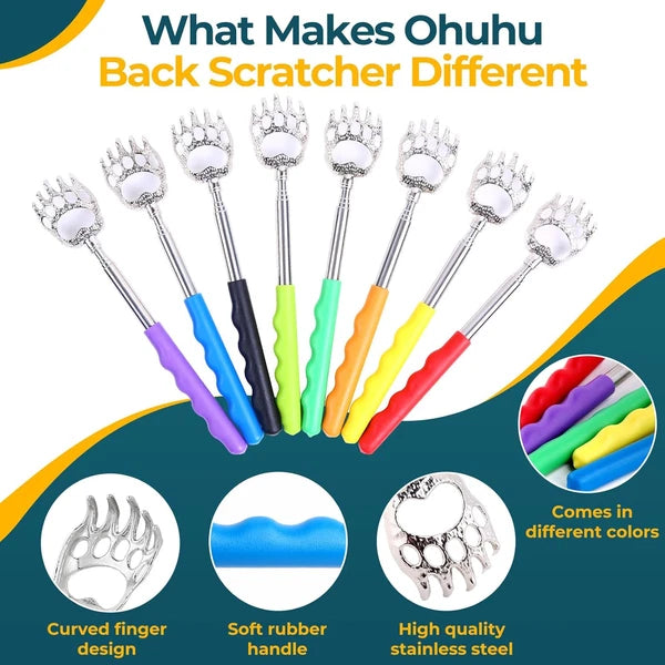 8 Pack Back Scratcher: Extendable Telescopic Bear Claw Scratchers Back Itching S