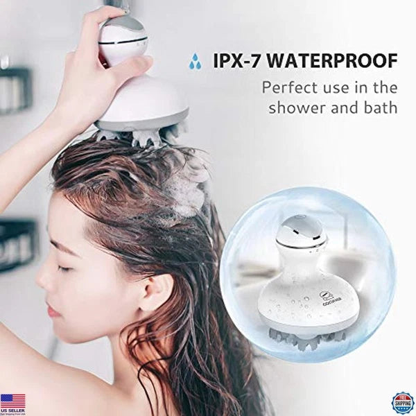 Cordless Electric Scalp Massager with 84 Kneading Nodes, Portable Head Massager