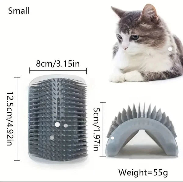 Cat Self-Groomer & Face Scratcher -Wall Corner Massage Comb, Grooming Brush Tool